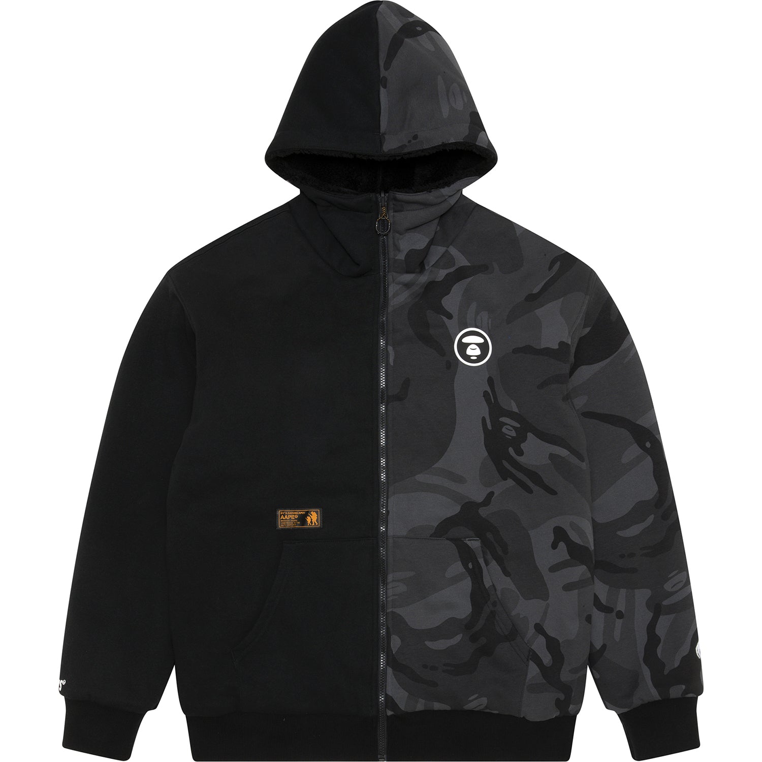 AAPE MOONFACE REVERSIBLE FLEECE ZIP HOODIE