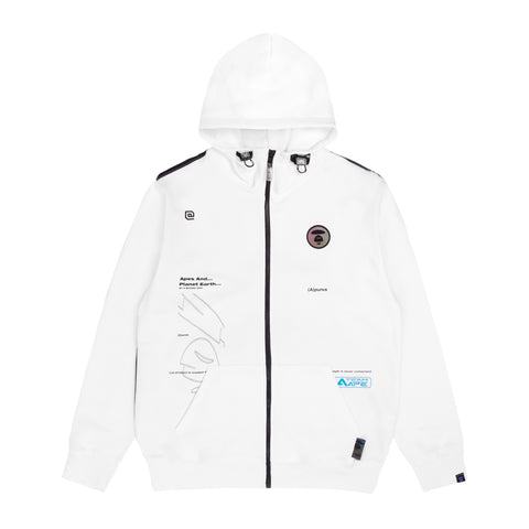 MOONFACE GRAPHIC PRINT ZIP-UP HOODIE