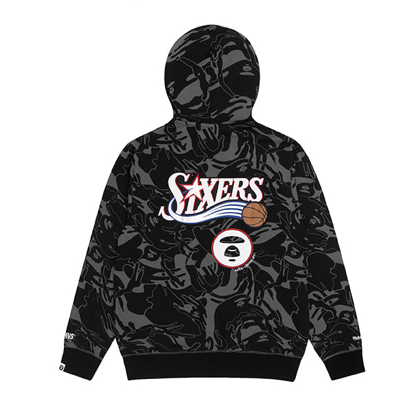 AAPE X MITCHELL &amp; NESS SIXERS HOODIE