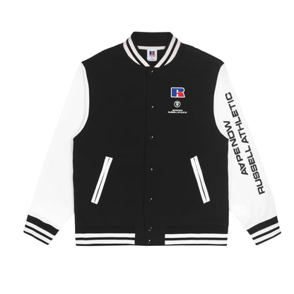 AAPE X RUSSELL ATHLETIC MOONFACE PATCH BASEBALL JACKET