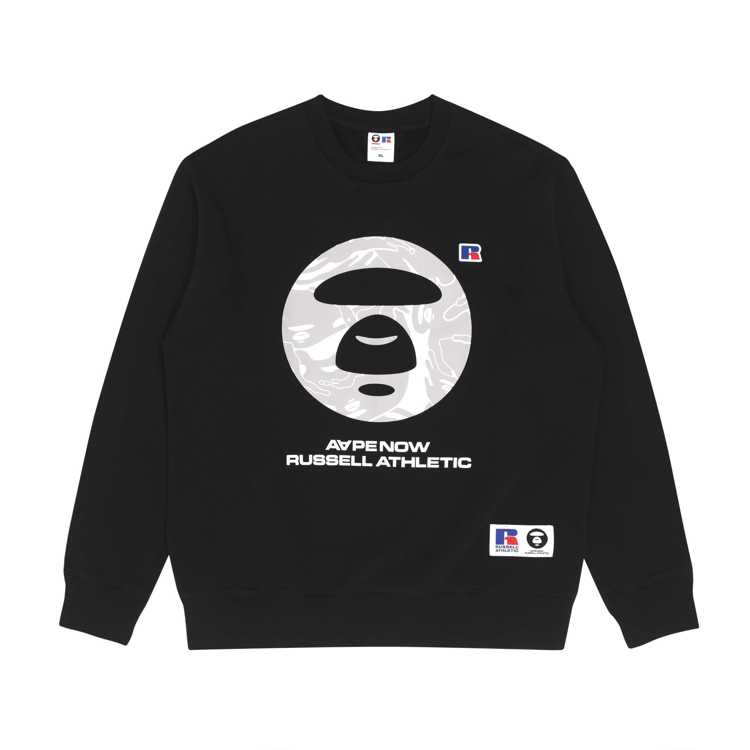 AAPE X RUSSELL ATHLETIC MOONFACE LOGO SWEATSHIRT