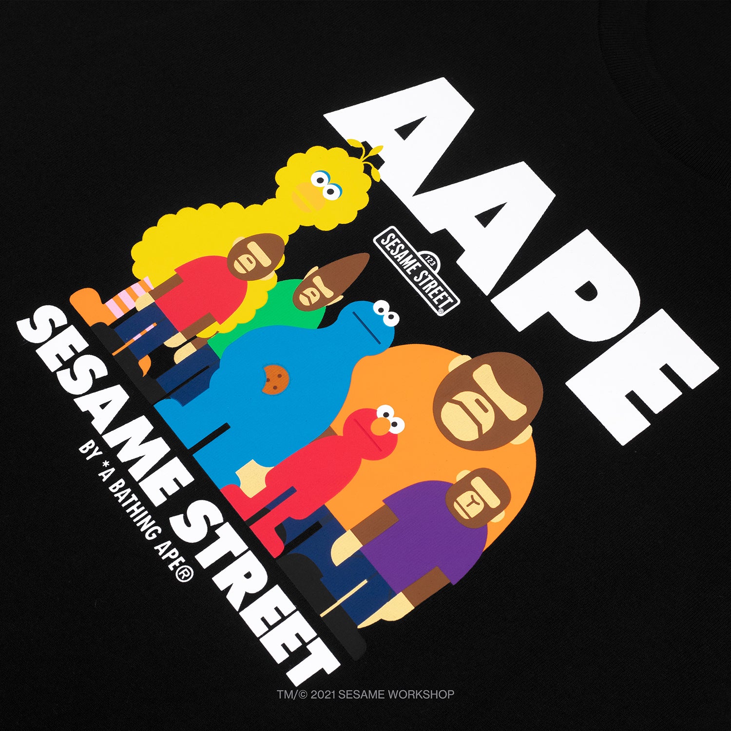 AAPE X SESAME STREET PRINT TEE KIDS