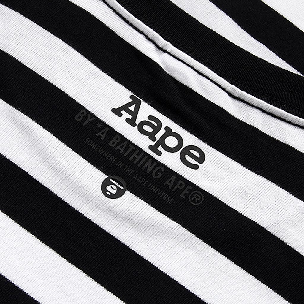 AAPE by *A Bathing Ape logo-patch Striped Cotton Shirt - Blue