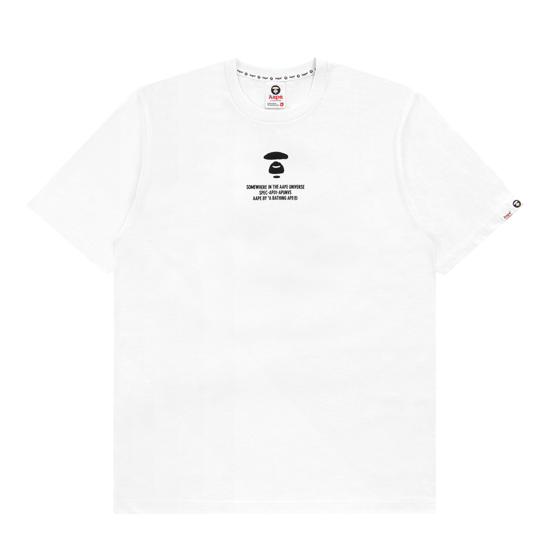 AAPE APE FACE SLOGAN PRINT TEE