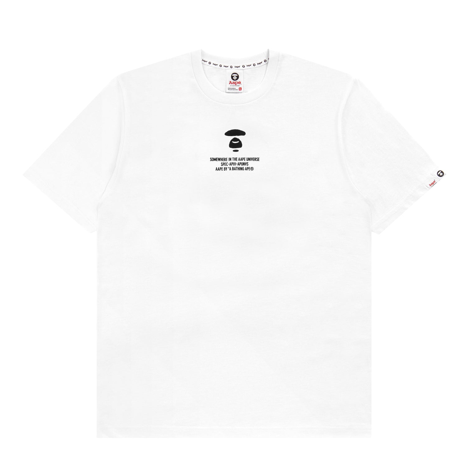 AAPE APE FACE SLOGAN PRINT TEE