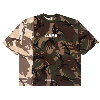 AAPE APE FACE SPLICED CAMO TEE