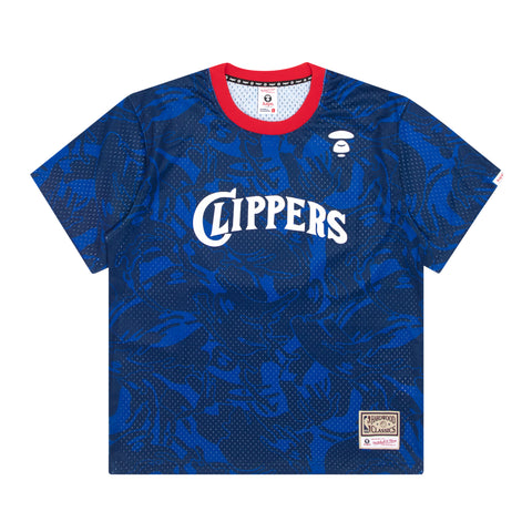 AAPE X MITCHELL & NESS CLIPPERS MESH TEE