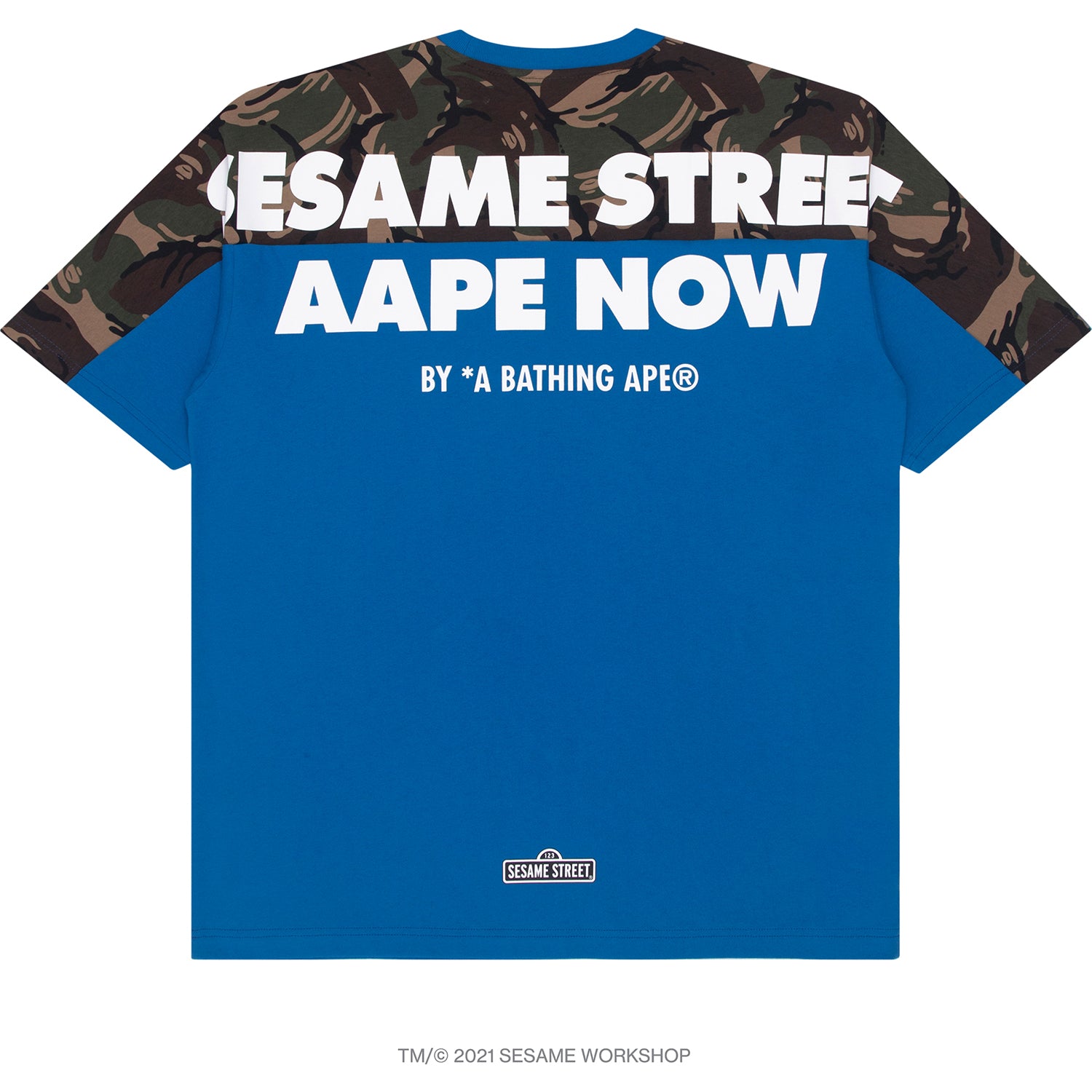 AAPE X SESAME STREET CHARACTER PATCH TEE