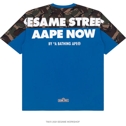 AAPE X SESAME STREET CHARACTER PATCH TEE