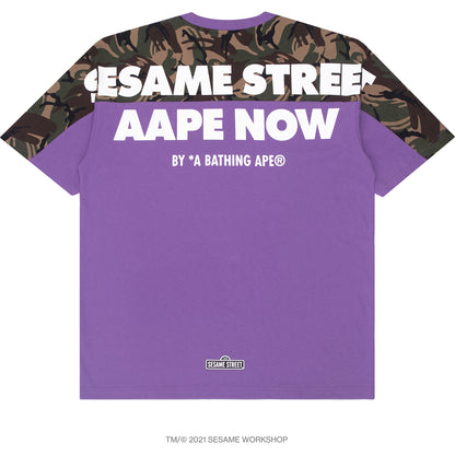 AAPE X SESAME STREET CHARACTER PATCH TEE