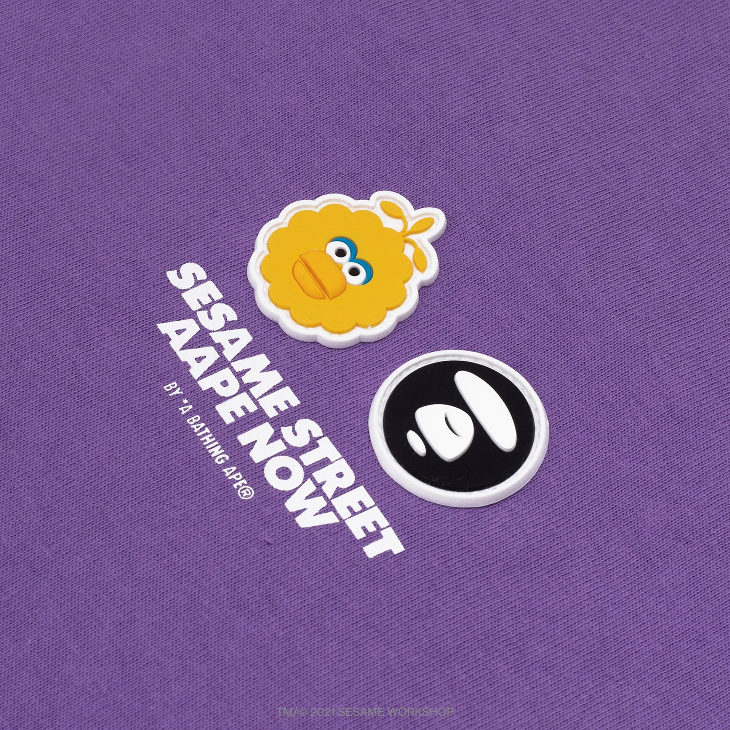 AAPE X SESAME STREET CHARACTER PATCH TEE