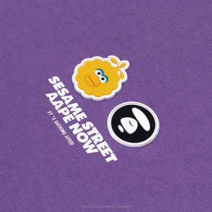 AAPE X SESAME STREET CHARACTER PATCH TEE