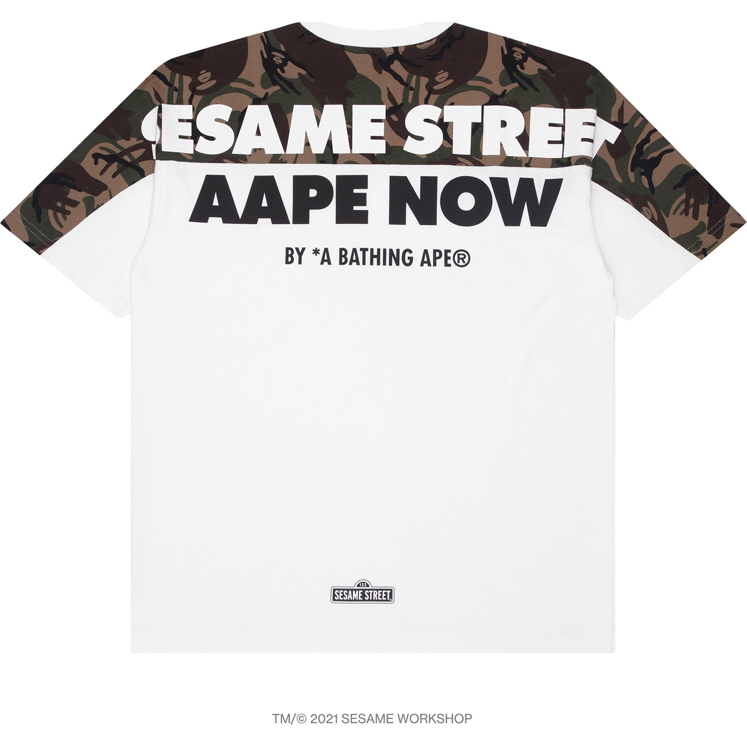 AAPE X SESAME STREET CHARACTER PATCH TEE