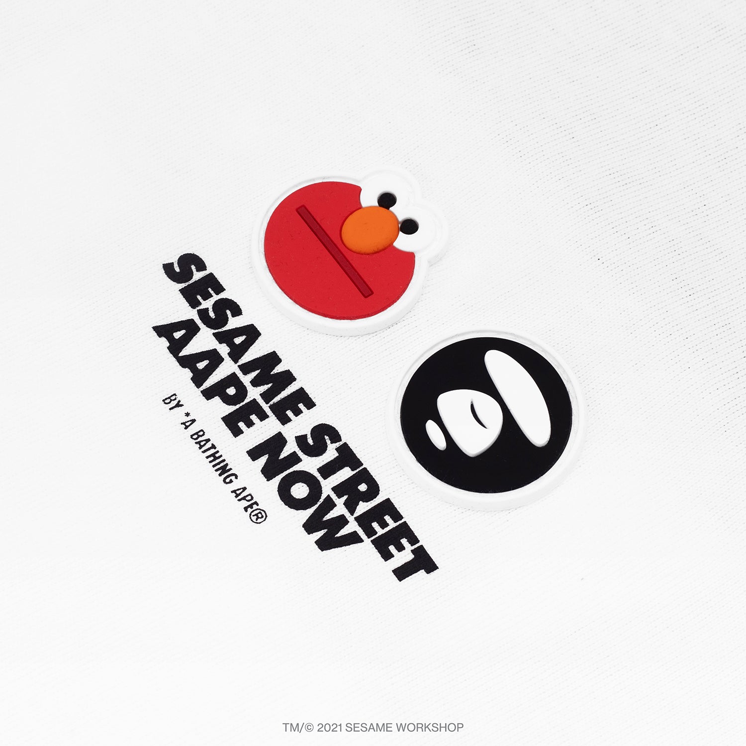 AAPE X SESAME STREET CHARACTER PATCH TEE