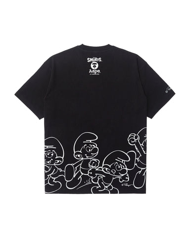AAPE X THE SMURFS MOONFACE PATCH GRAPHIC TEE