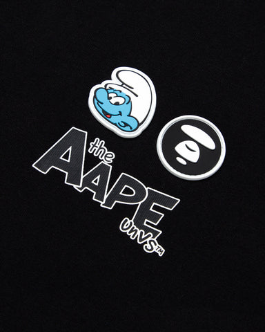 AAPE X THE SMURFS MOONFACE PATCH GRAPHIC TEE
