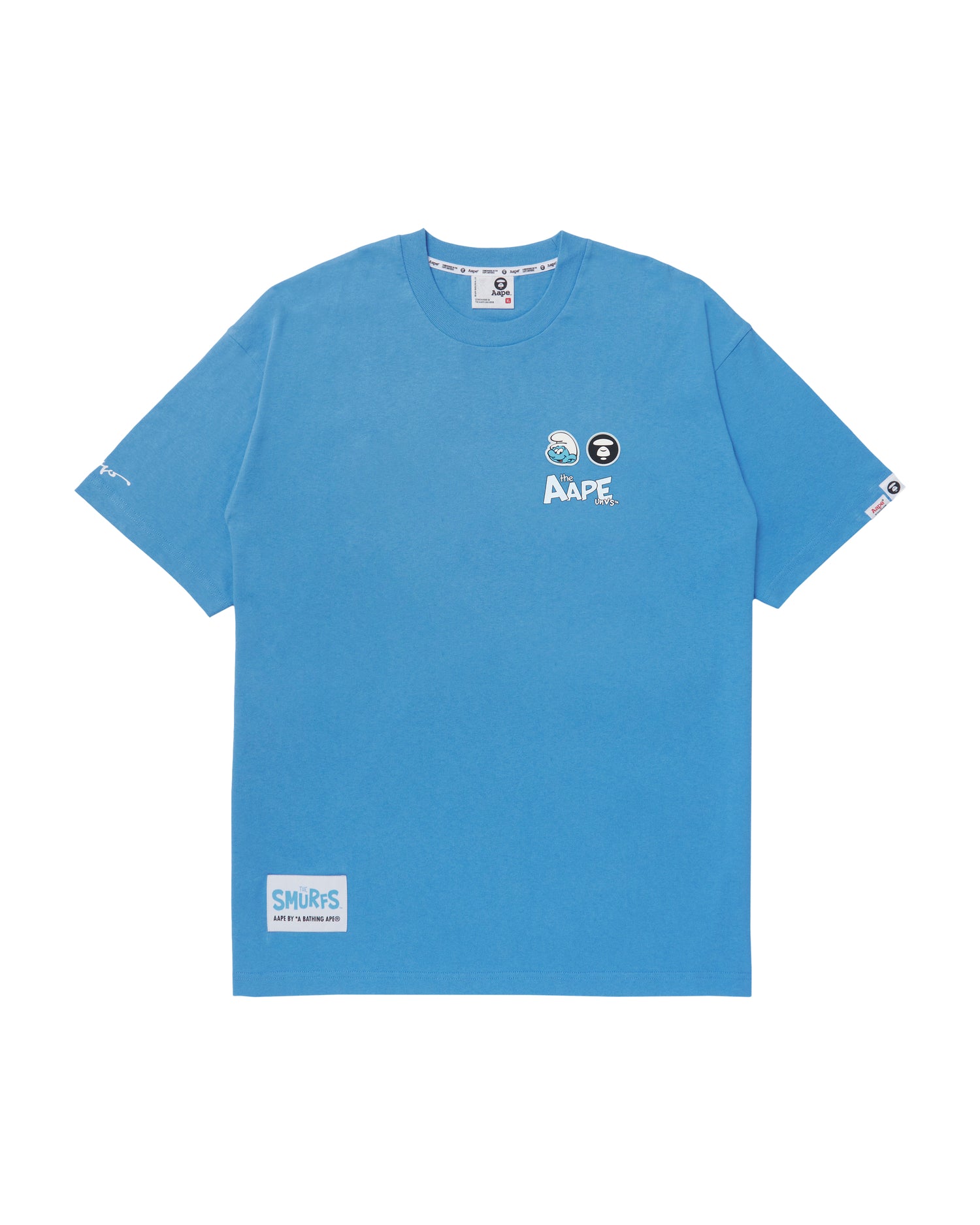 AAPE X THE SMURFS MOONFACE PATCH GRAPHIC TEE