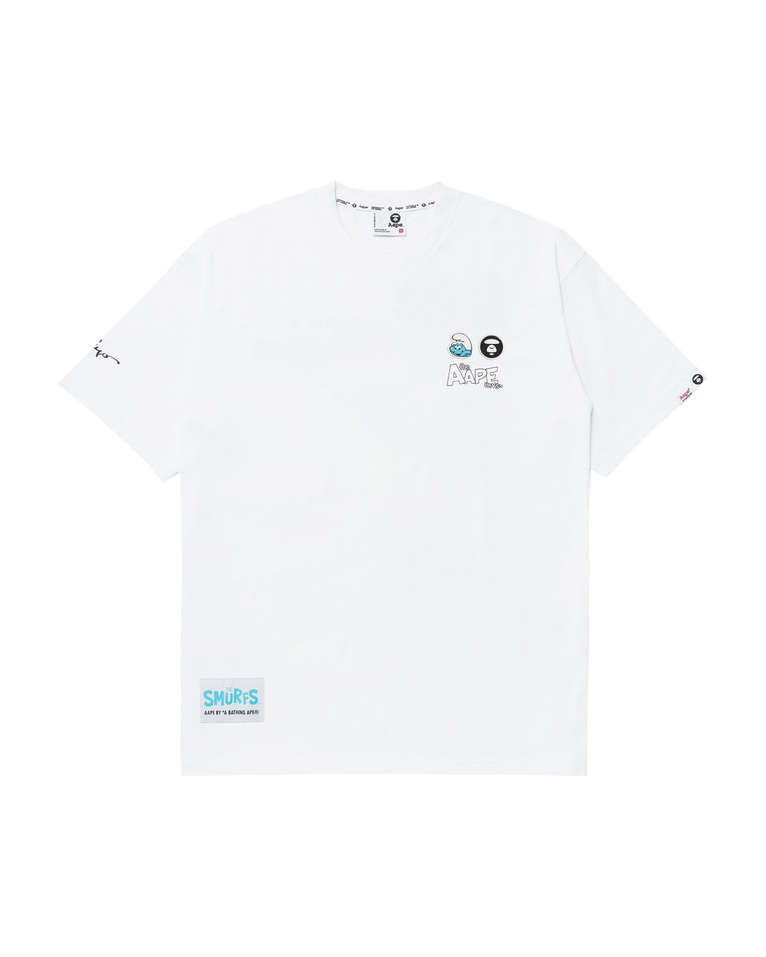 AAPE X THE SMURFS MOONFACE PATCH GRAPHIC TEE