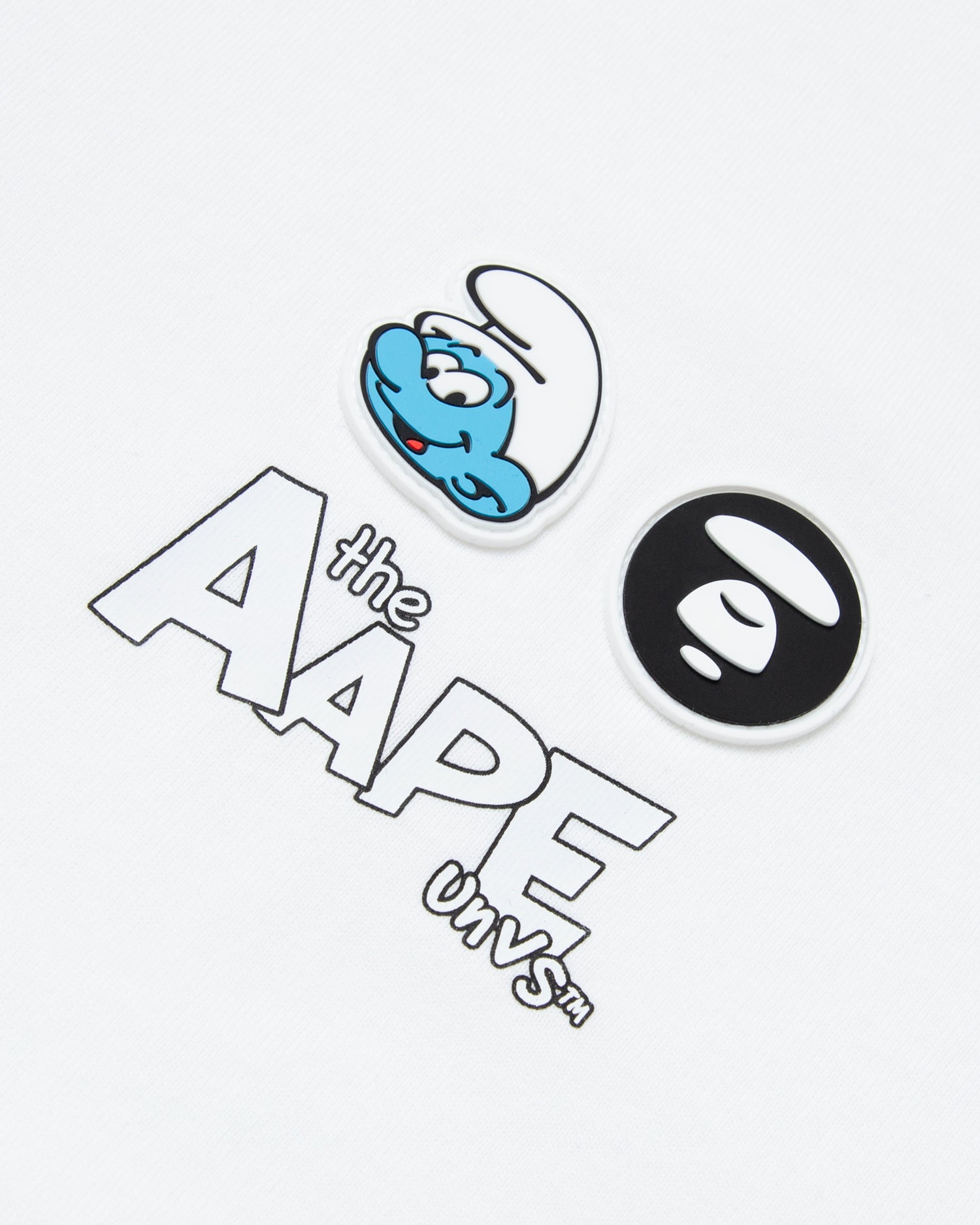 AAPE X THE SMURFS MOONFACE PATCH GRAPHIC TEE