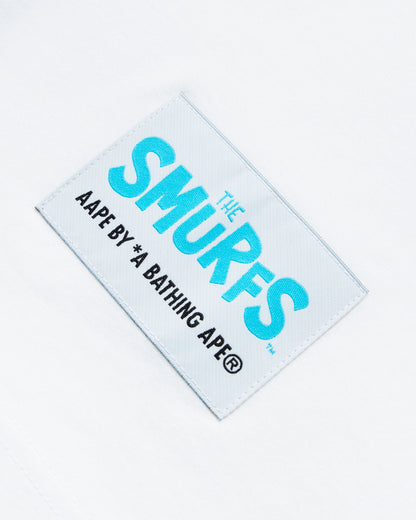 AAPE X THE SMURFS MOONFACE PATCH GRAPHIC TEE