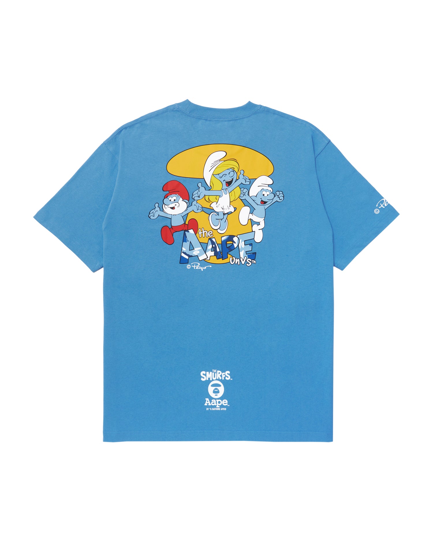 AAPE X THE SMURFS MOONFACE GRAPHIC TEE