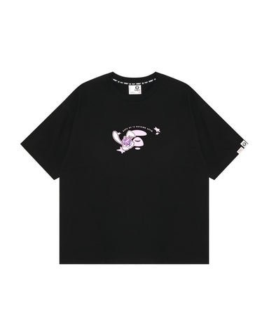 MOONFACE RABBIT EMBROIDERED GRAPHIC TEE