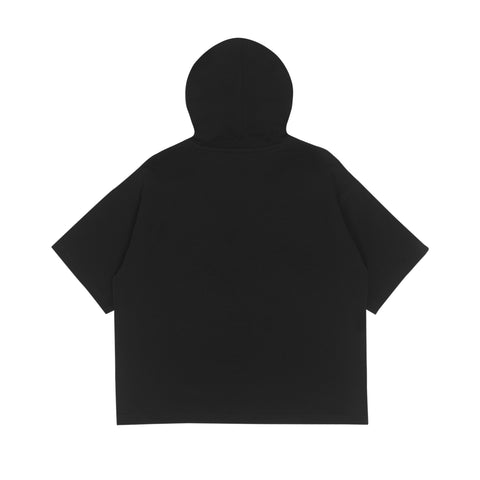 MOONFACE EMBROIDERED SHORT-SLEEVE HOODIE