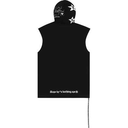 AAPE METALLIC APE FACE SLEEVELESS HOODIE