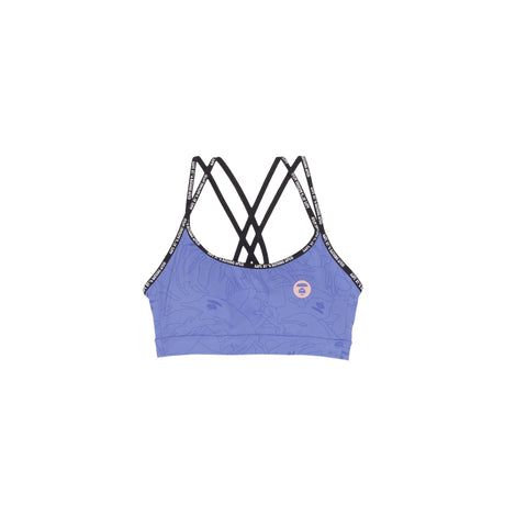 AAPE MOONFACE PATTERNED CROPPED SPORTS BRA TOP