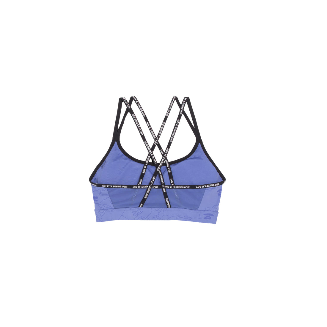 AAPE MOONFACE PATTERNED CROPPED SPORTS BRA TOP