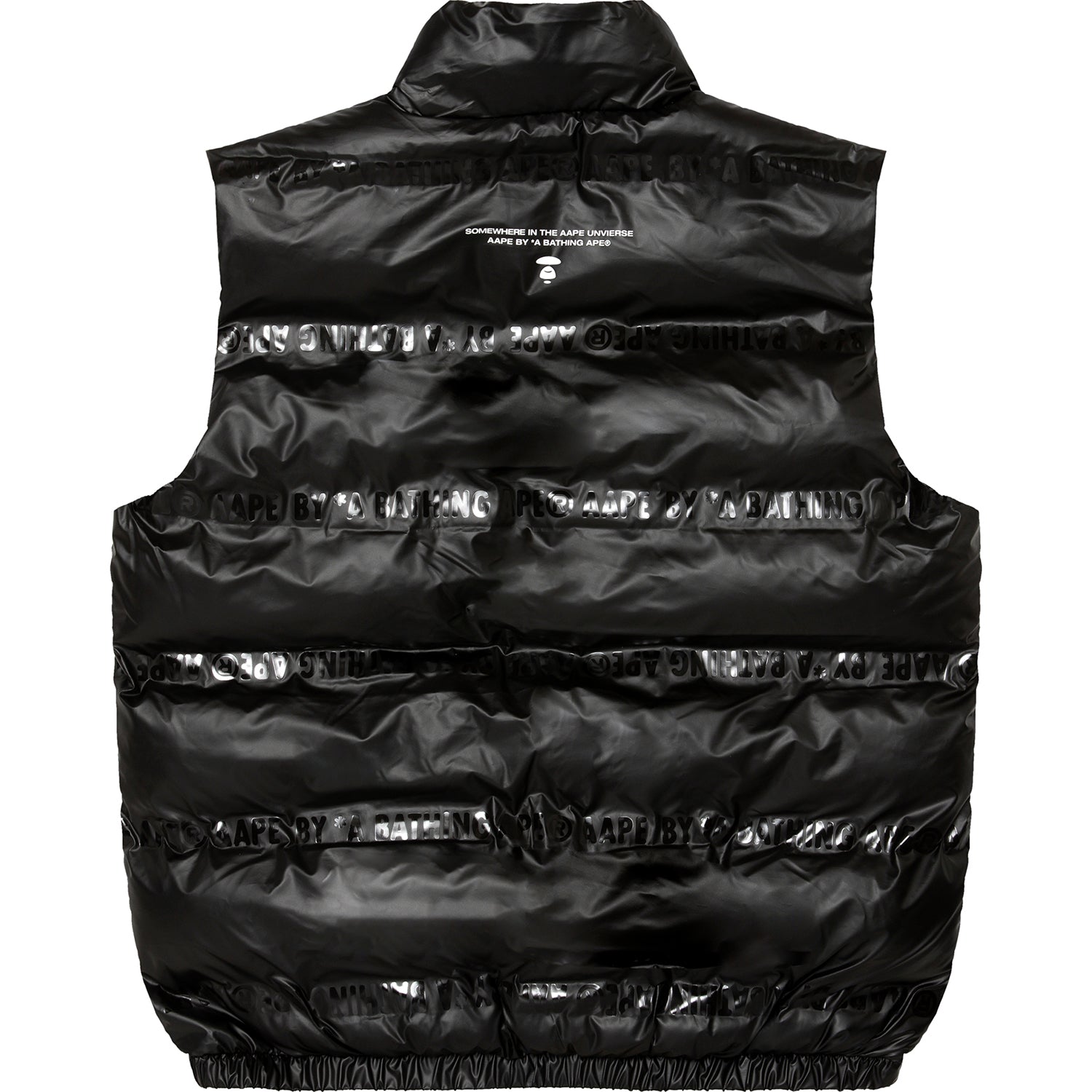 AAPE MOONFACE GLOSSY PUFFER VEST